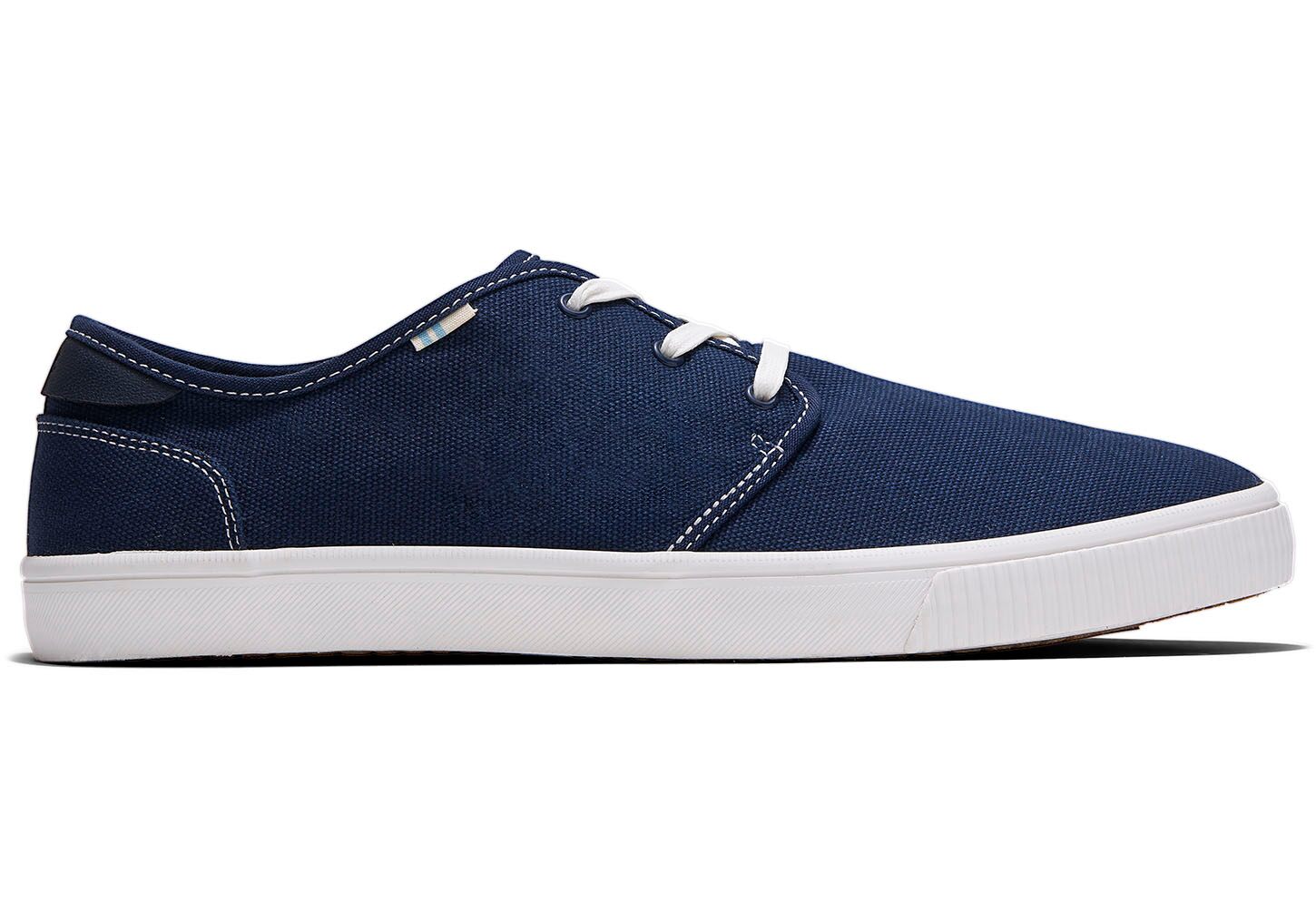 Toms Carlo Canvas Contrast Stitch - Mens Sneakers - Navy - NZ - 861297CZU